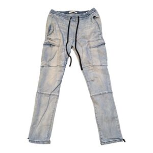 PacSun Y2K Blue Pull on Cargo Joggers Drawstring
